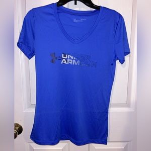 Under Armour Dark Blue Short Sleeve Athletic Top, Size XS